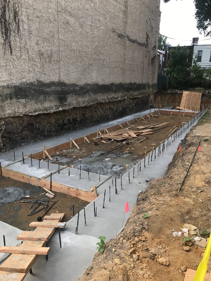 Fresh concrete slab
